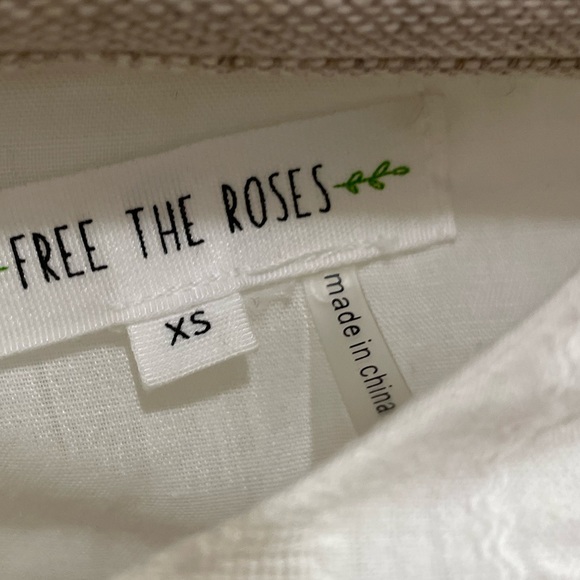 Free The Roses white tiered ruffle prairie cottagecore dress XS - Picture 4 of 8